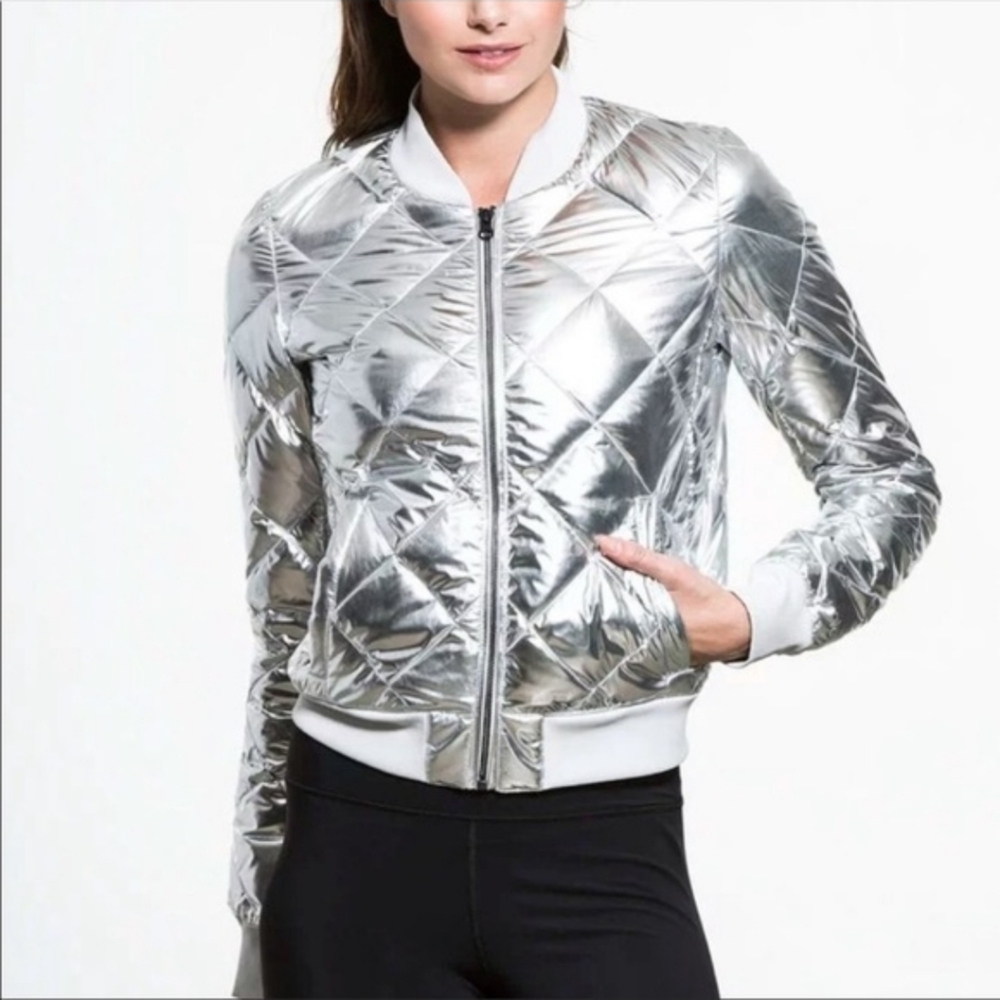 ALO Yoga Silver Puffer Jacket